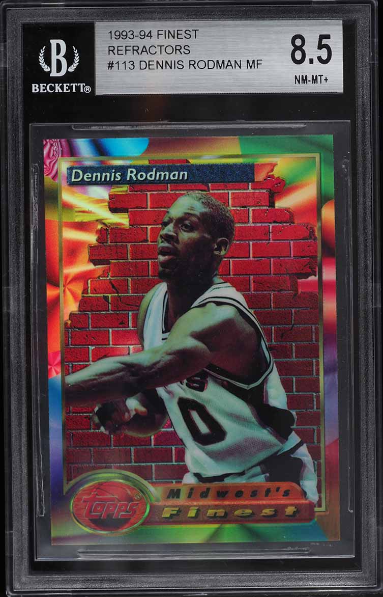 1993 Finest Refractor Dennis Rodman #173 PSA 8 NM-MT on