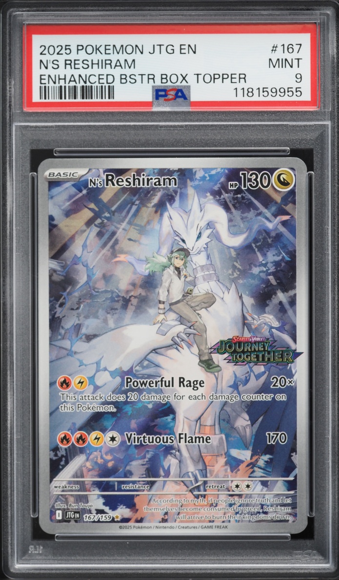 2025 Pokemon SV Journey Together Enhanced Booster Display N's Reshiram #167 PSA 9 MINT