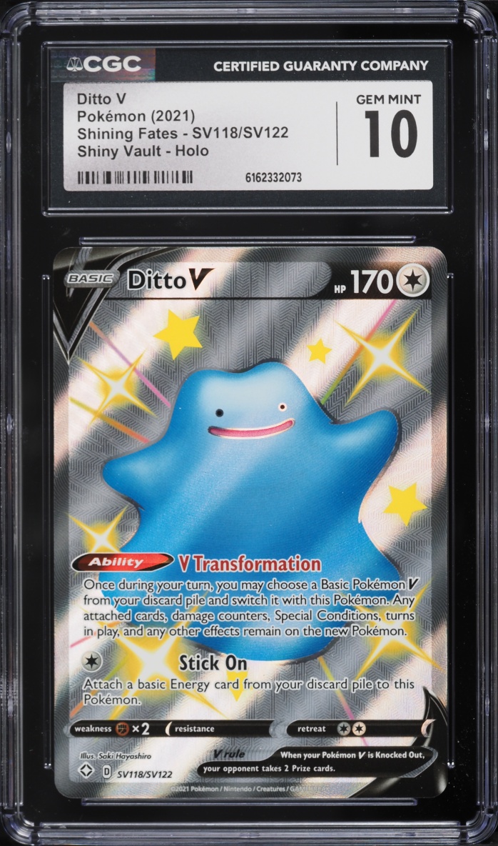 2021 Pokemon Sword & Shield Shining Fates Shiny Ditto V #SV118 CGC 10 GEM MINT
