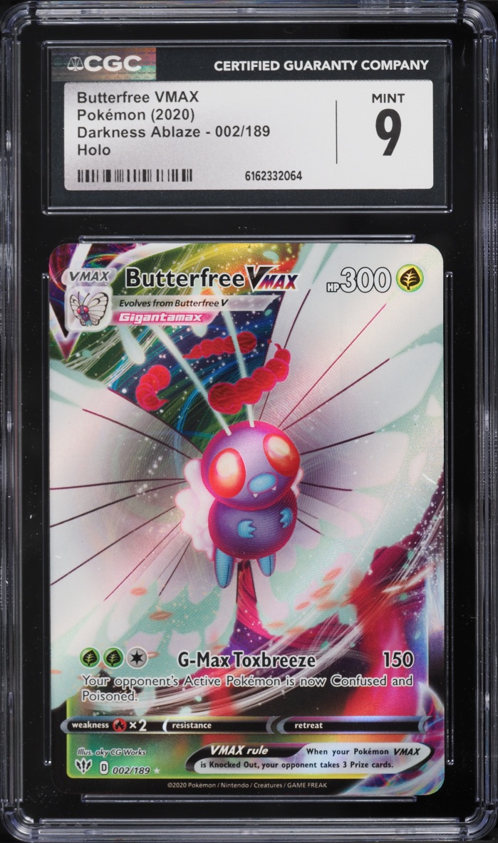 2020 Pokemon Sword & Shield Darkness Ablaze Full Art Butterfree VMAX #2 CGC 9 MINT