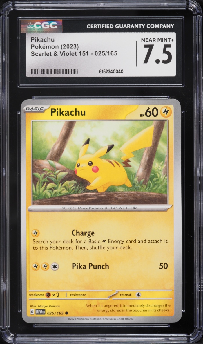 2023 Pokemon Scarlet & Violet 151 Pikachu #25 CGC 7.5 NRMT+