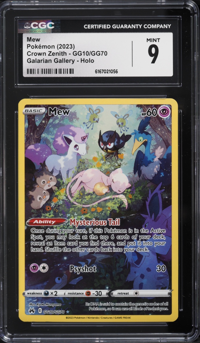 2023 Pokemon Sword & Shield Crown Zenith Galarian Gallery Full Art Mew #GG10 CGC 9 MINT