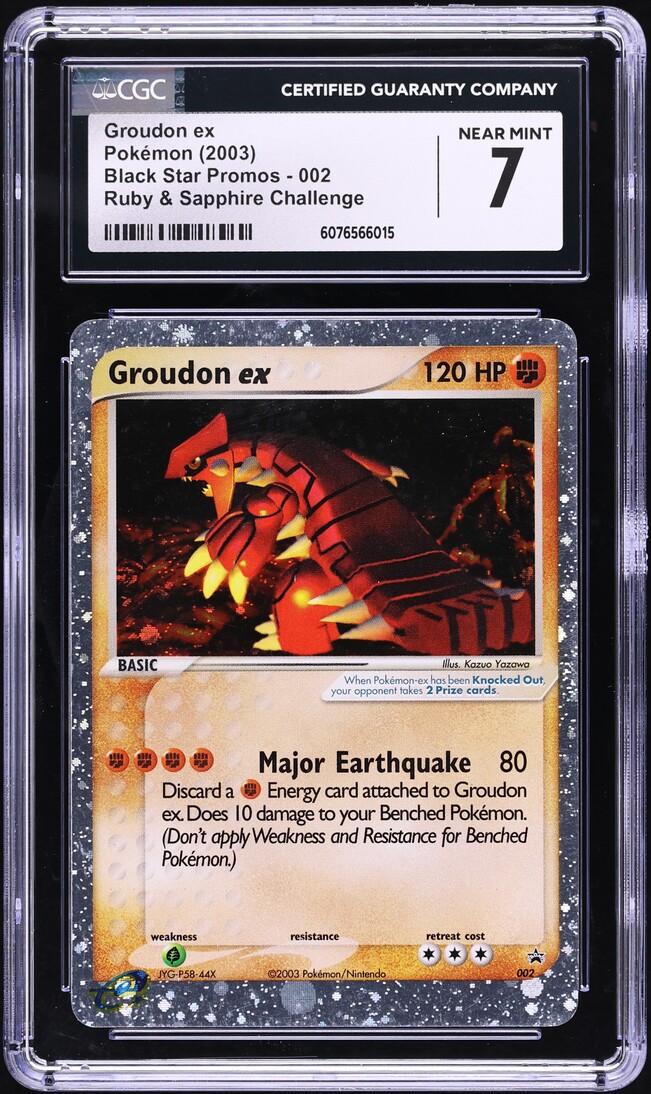 2003 Pokemon Black Star Promos Ruby & Sapphire Challenge Groudon ex #002 CGC 7
