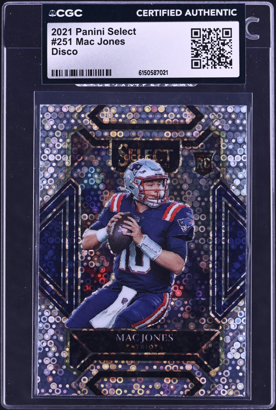 2021 Select Club Level Disco Mac Jones ROOKIE #251 CGC AUTH