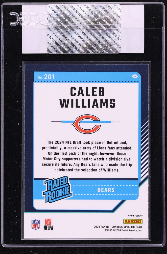 2024 Donruss Optic Holo Caleb Williams ROOKIE #201 CGC AUTH
