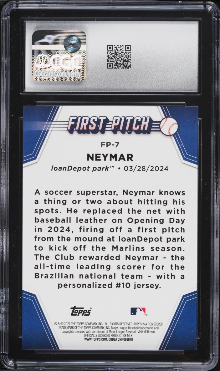 2024 Topps Update First Pitch Neymar #FP-7 CGC 10 GEM MINT
