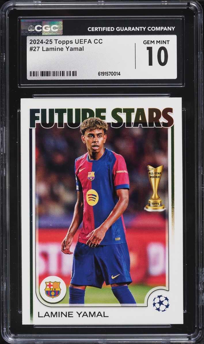 2024 Topps UEFA Club Competitions Lamine Yamal ROOKIE #27 CGC 10 GEM MINT