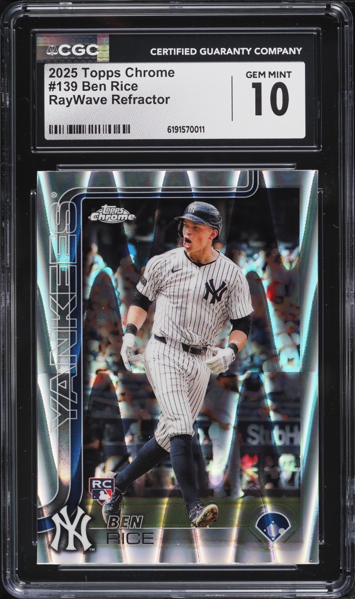 2025 Topps Chrome Raywave Refractor Ben Rice ROOKIE #139 CGC 10 GEM MINT