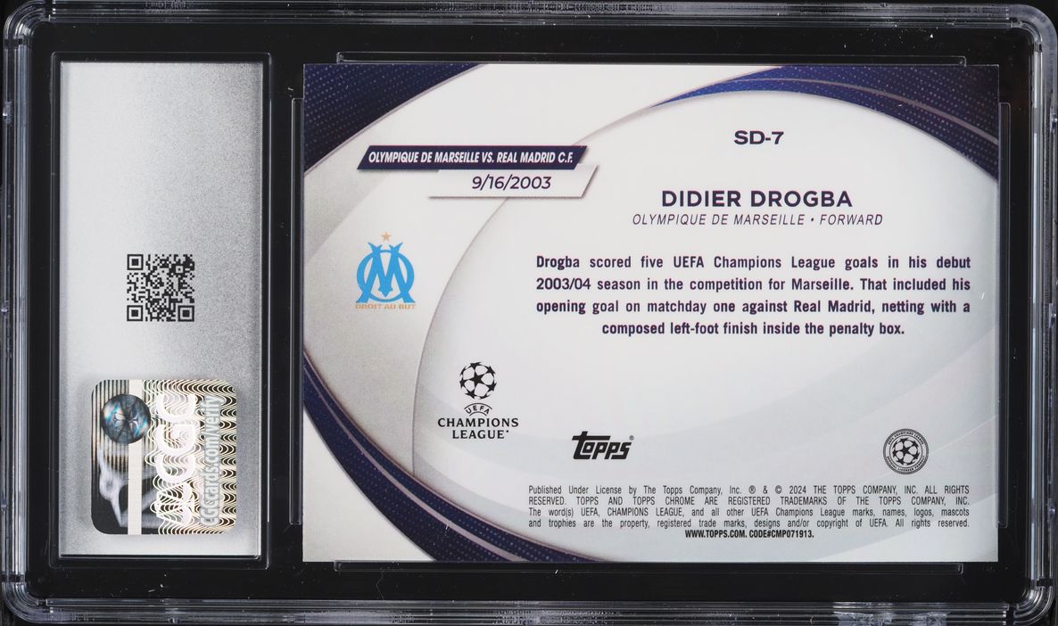 2023 Topps Chrome UEFA CC Starball Debuts Didier Drogba #SD-7 CGC 10 GEM MINT