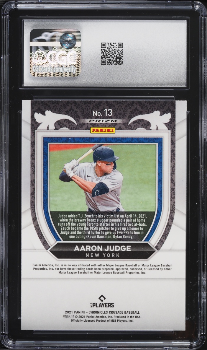 2021 Panini Chronicles Crusade Holo Aaron Judge #13 CGC 9 MINT