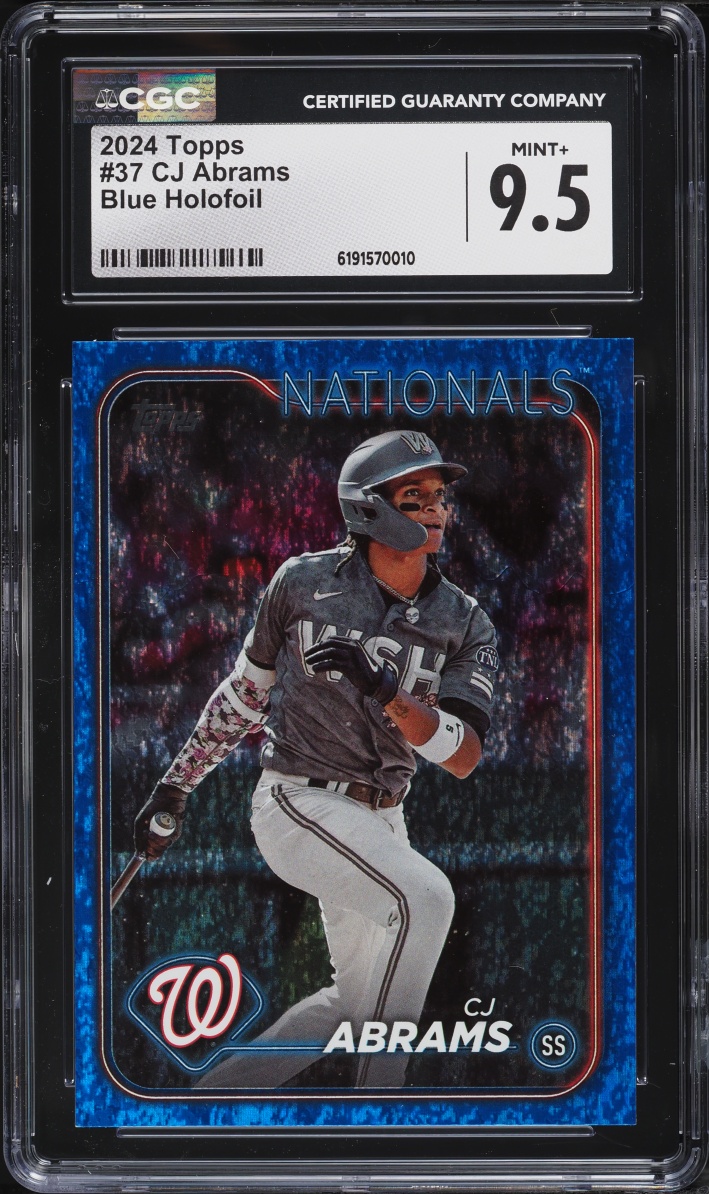 2024 Topps Blue Holofoil CJ Abrams /999 #37 CGC 9.5 MINT+