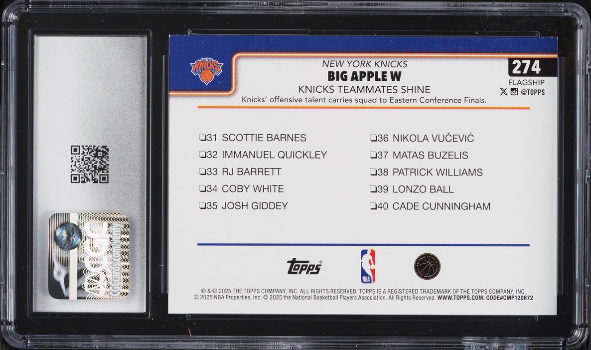 2025 Topps Season Tip-Off Big Apple W #274 CGC 9.5 MINT+