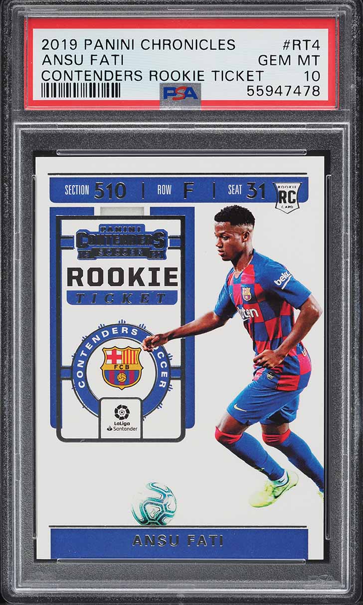 2019 Panini Chronicles Contenders Tickets Ansu Fati ROOKIE #RT-4 PSA 10 GEM MINT