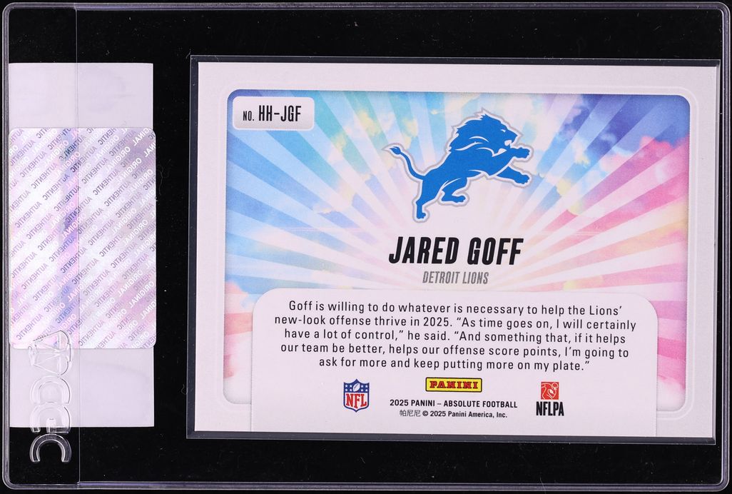 2025 Absolute Hog Heaven Jared Goff #HH-JGF CGC AUTH