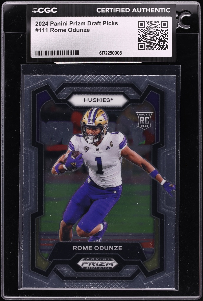 2024 Panini Prizm Draft Picks Rome Odunze ROOKIE #111 CGC AUTH