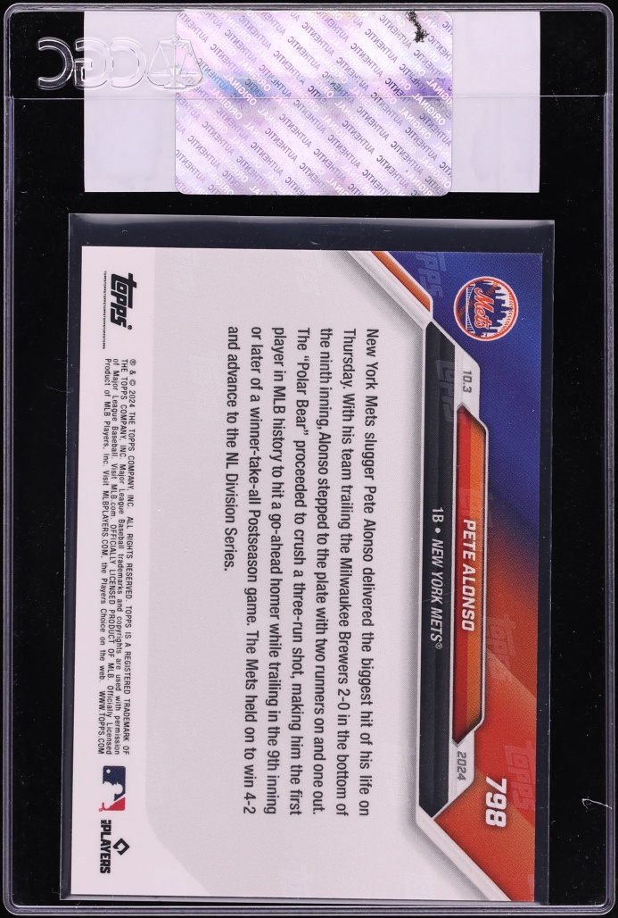 2024 Topps Now Pete Alonso #798 CGC AUTH