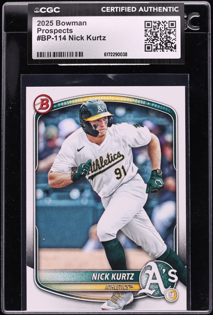 2025 Bowman Nick Kurtz PROSPECT #BP-114 CGC AUTH