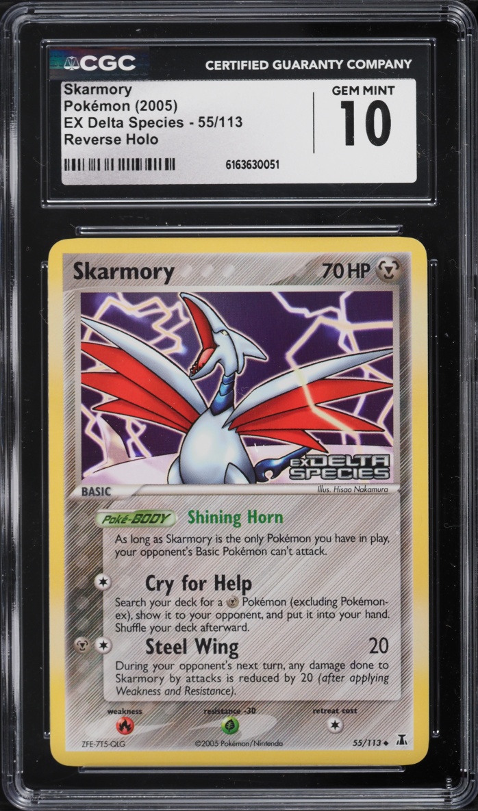 2005 Pokemon EX Delta Species Reverse Holo Skarmory #55 CGC 10 GEM MINT