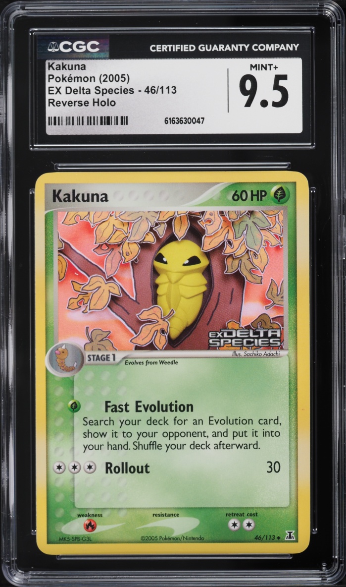 2005 Pokemon EX Delta Species Reverse Holo Kakuna #46 CGC 9.5 MINT+