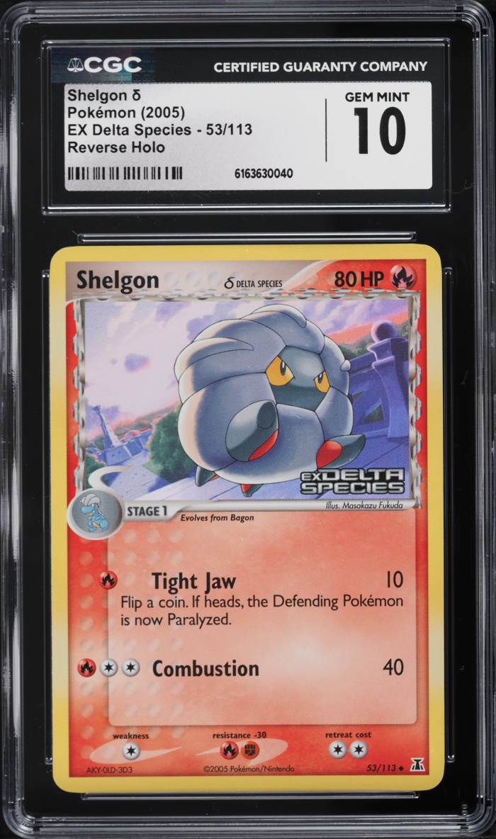 2005 Pokemon EX Delta Species Reverse Holo Shelgon #53 CGC 10 GEM MINT