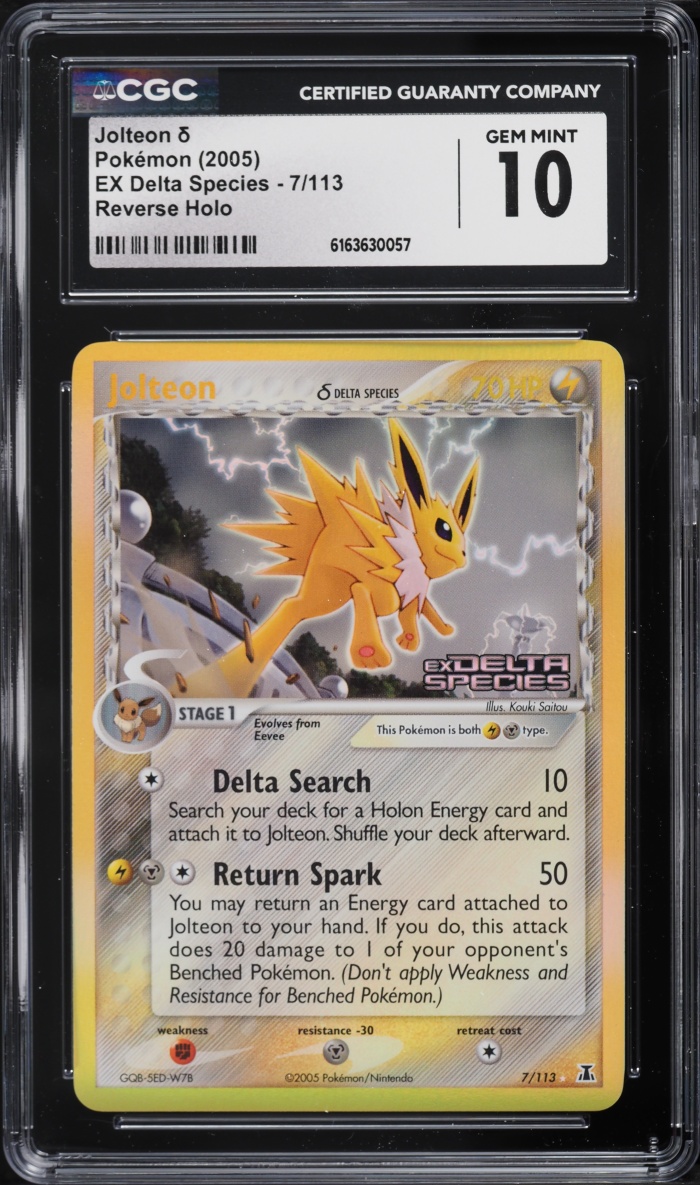2005 Pokemon EX Delta Species Reverse Holo Jolteon #7 CGC 10 GEM MINT