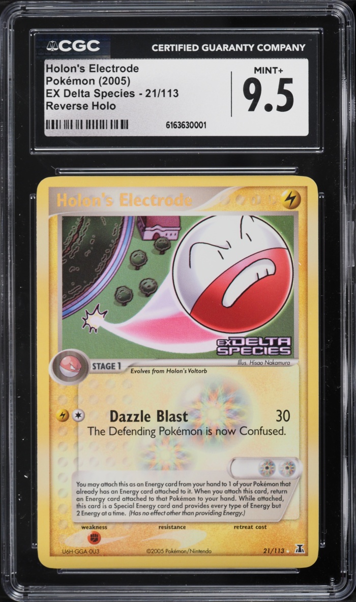 2005 Pokemon EX Delta Species Reverse Holo Holon's Electrode #21 CGC 9.5 MINT+