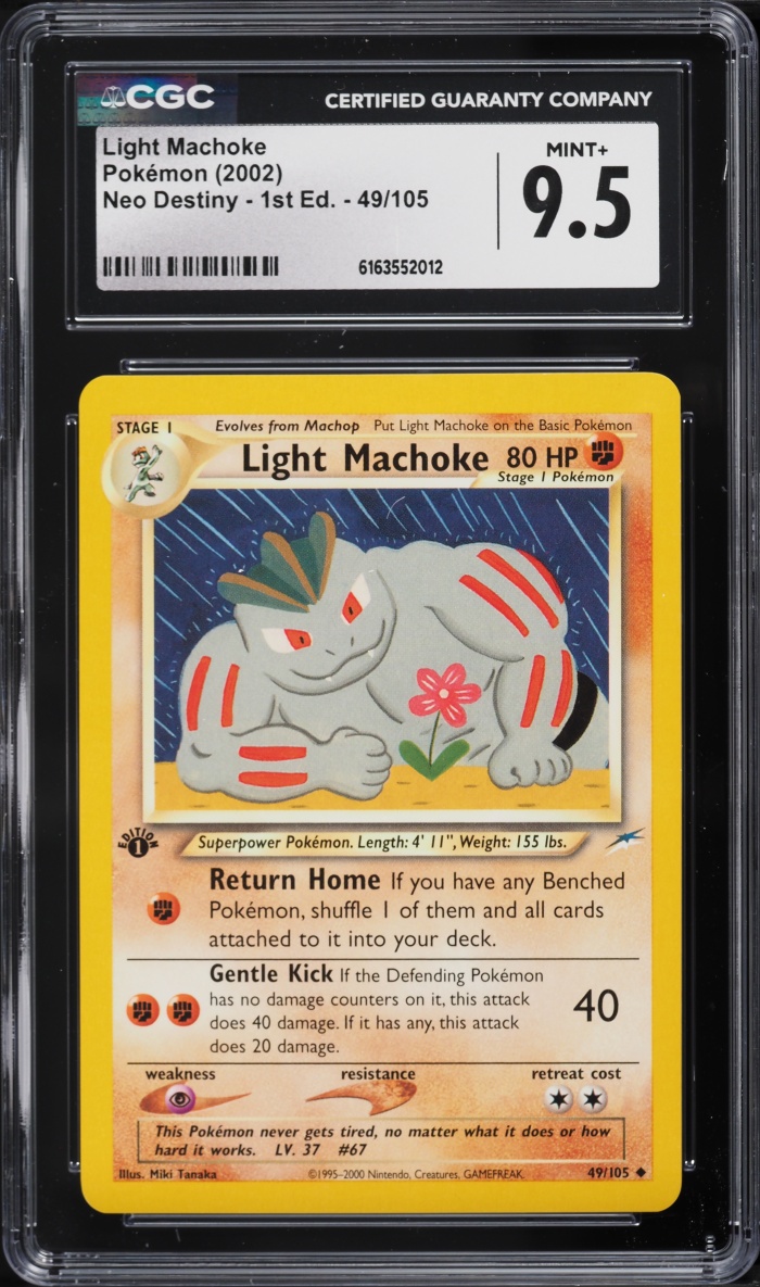2002 Pokemon Neo Destiny 1st Edition Light Machoke #49 CGC 9.5 MINT+