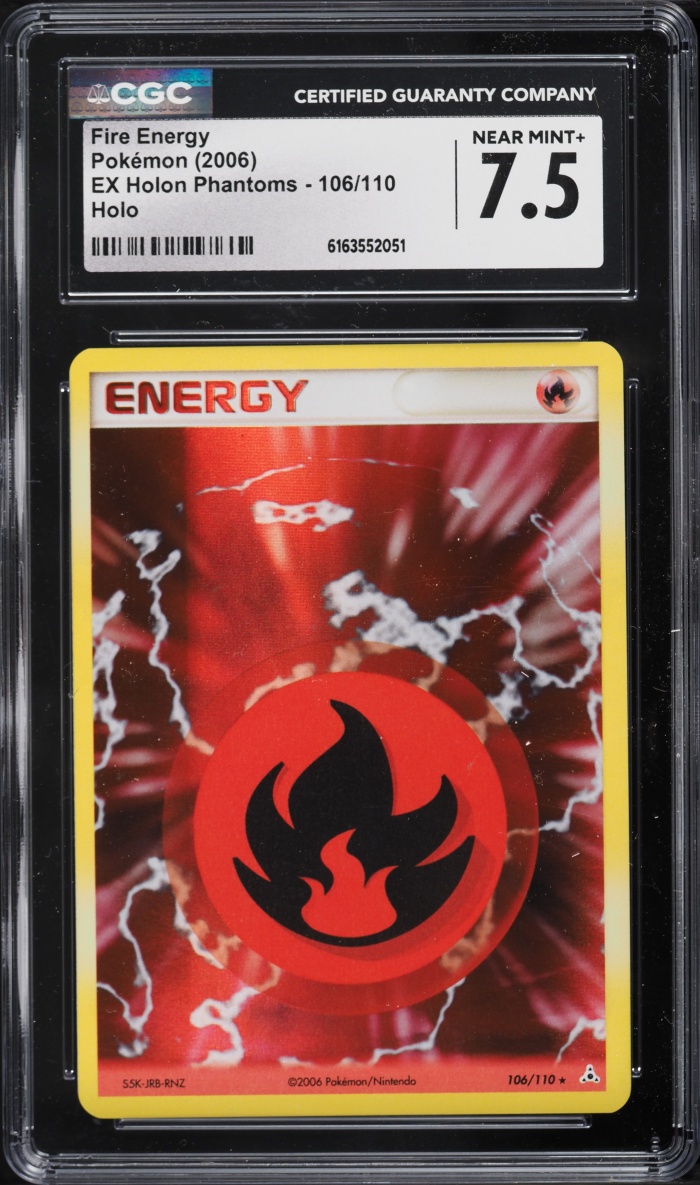 2006 Pokemon EX Holon Phantoms Holo Fire Energy #106 CGC 7.5 NRMT+