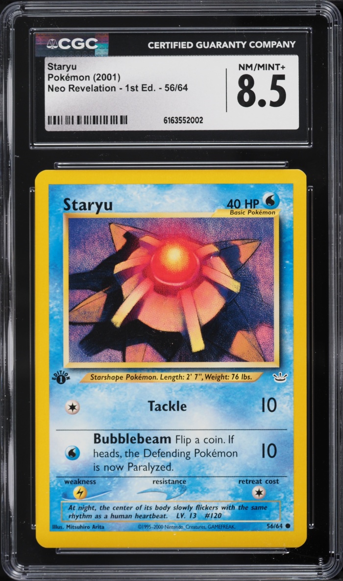 2001 Pokemon Neo Revelation 1st Edition Staryu #56 CGC 8.5 NM-MT+