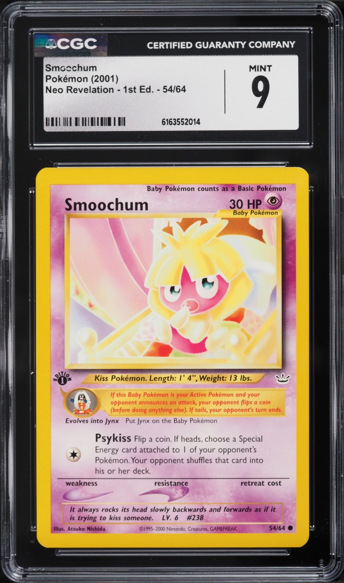 2001 Pokemon Neo Revelation 1st Edition Smoochum #54 CGC 9 MINT