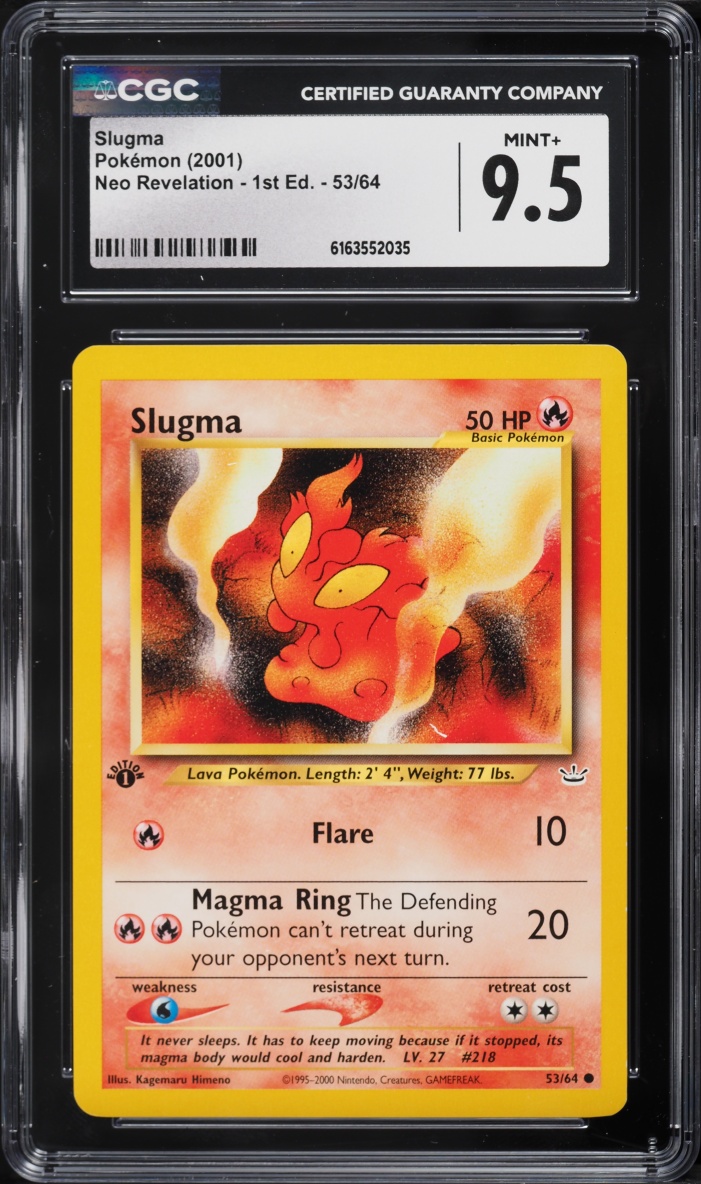 2001 Pokemon Neo Revelation 1st Edition Slugma #53 CGC 9.5 MINT+