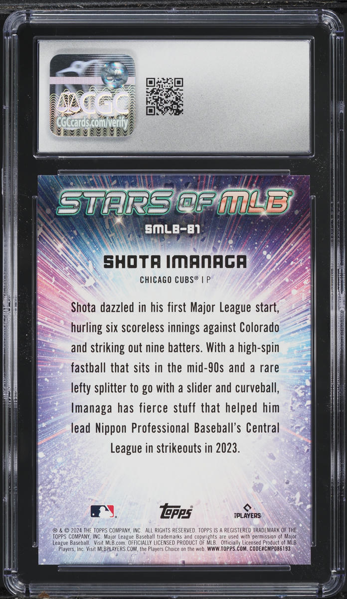 2024 Topps Update Stars Of MLB Shota Imanaga ROOKIE #SMLB-81 CGC 10 GEM MINT