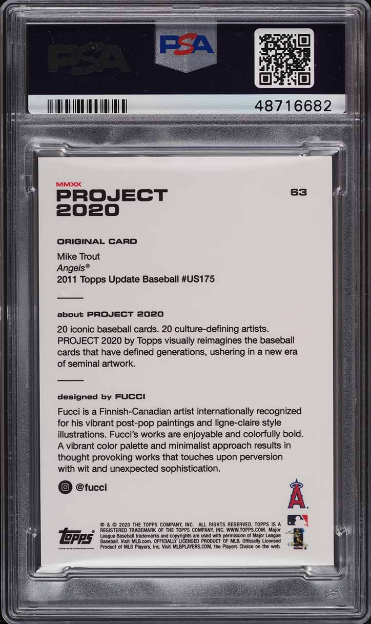2020 Topps Project '20 Fucci Mike Trout #63 PSA 9 MINT