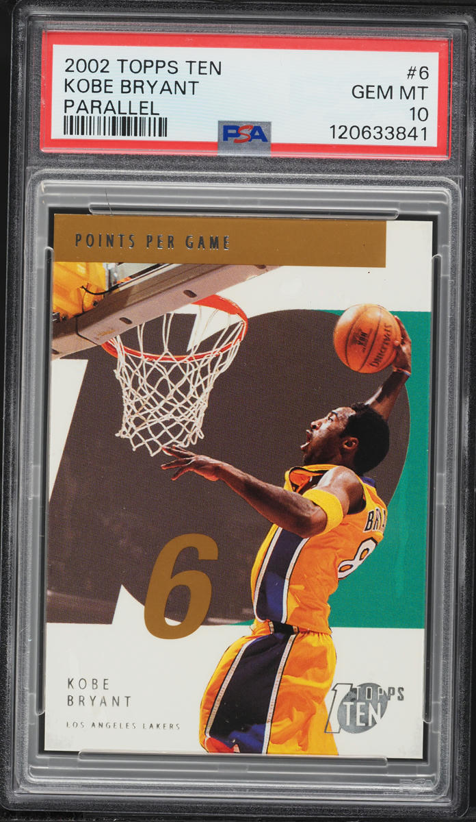 2002 Topps Ten Parallel Kobe Bryant #6 PSA 10 GEM MINT