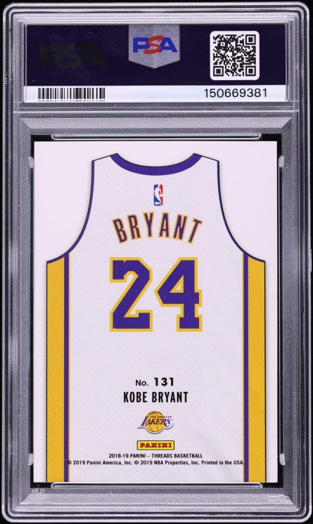 2018 Panini Threads Kobe Bryant #131 PSA 10 GEM MINT