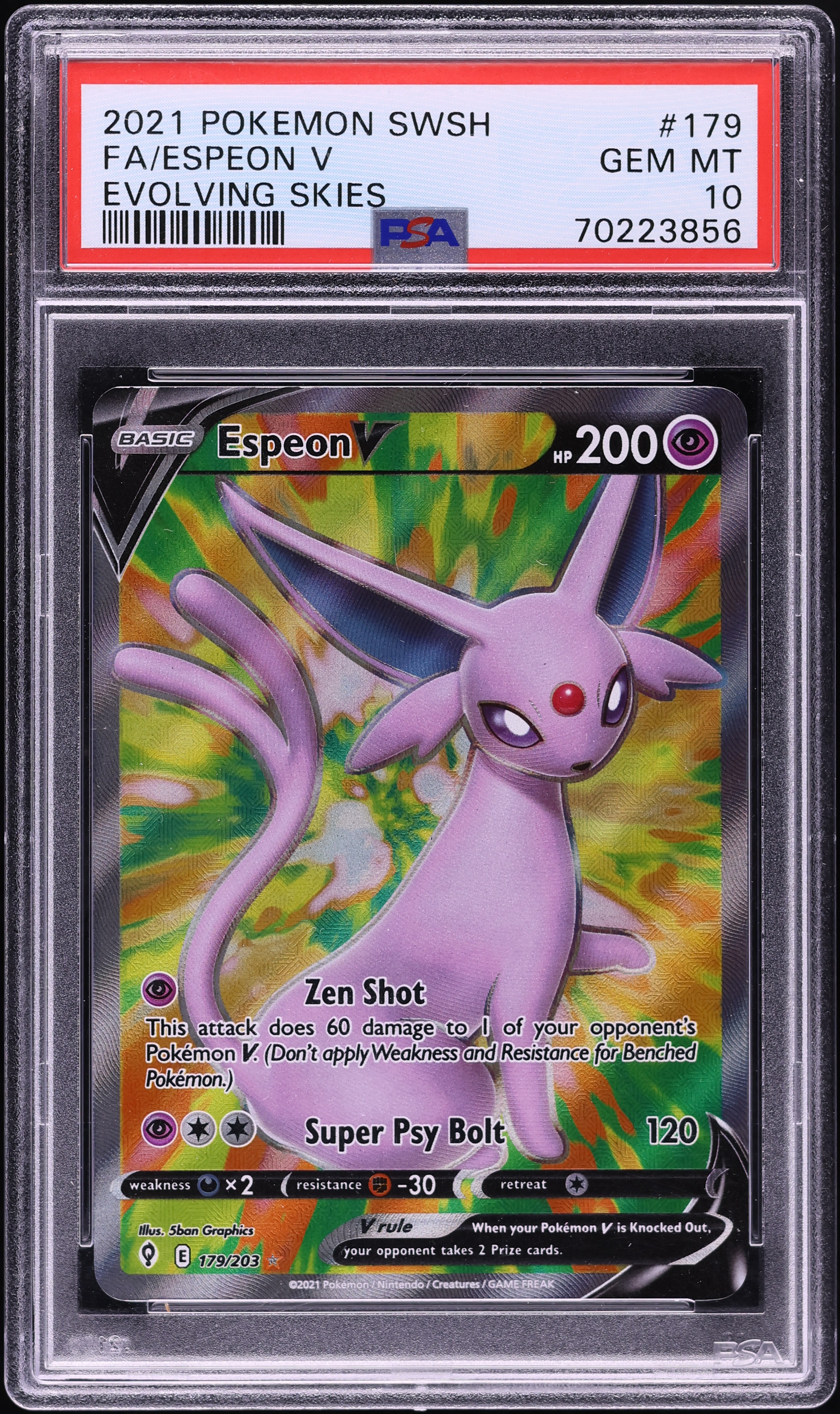 2021 Pokemon Sword & Shield Evolving Skies Full Art Espeon V