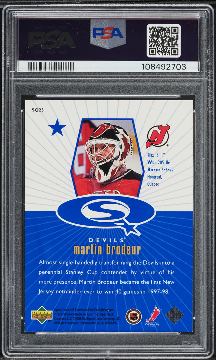 1998 Upper Deck Choice Starquest Blue Martin Brodeur #SQ23 PSA 8 NM-MT