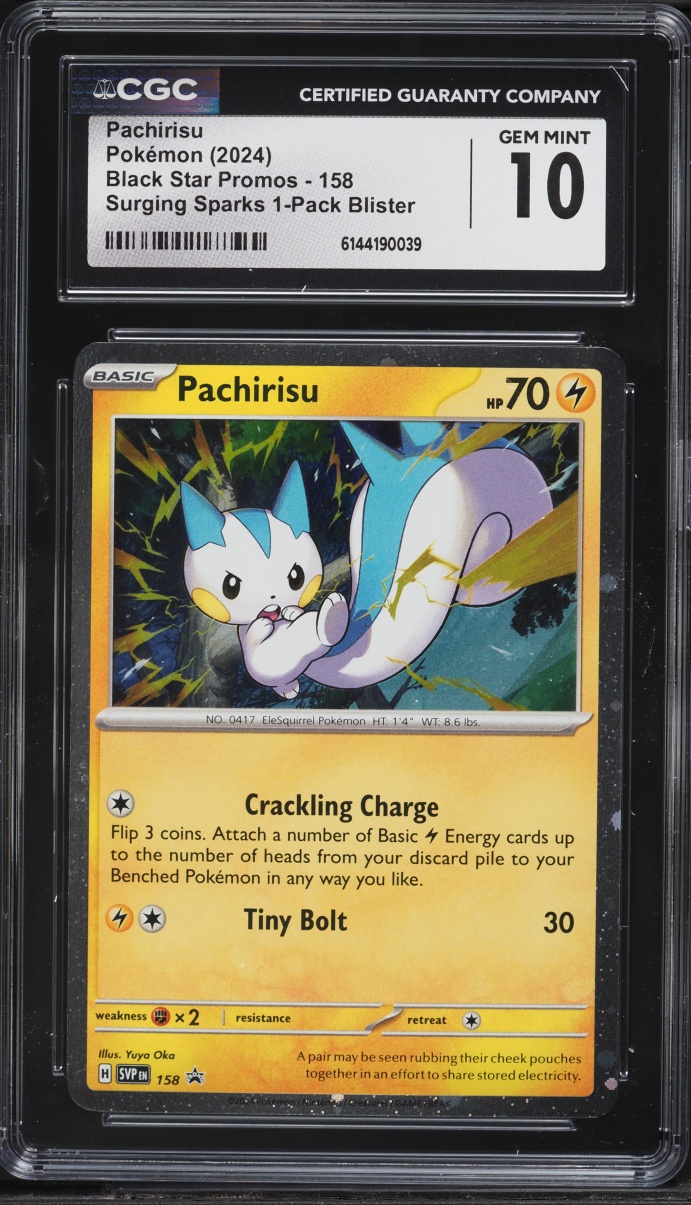 2024 Pokemon Scarlet & Violet Promo Surging Sparks Pachirisu #158 CGC 10 GEM MINT