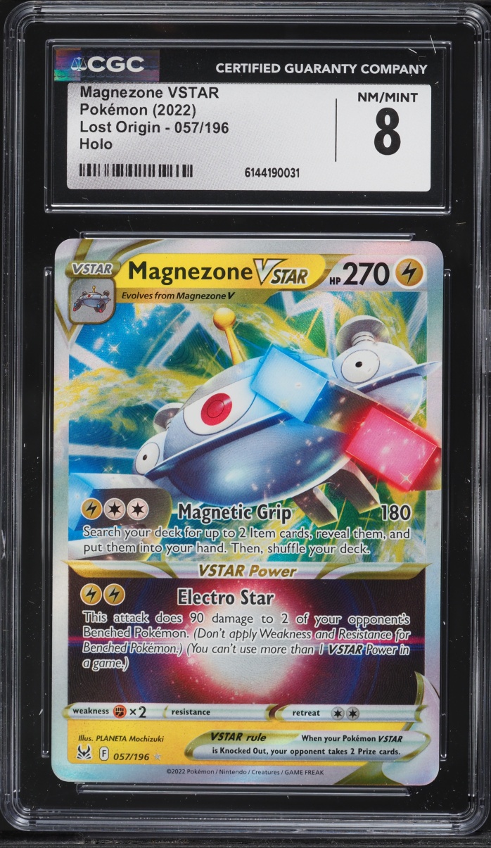 2022 Pokemon Sword & Shield Lost Origin Holo Magnezone VSTAR #57 CGC 8 NM-MT