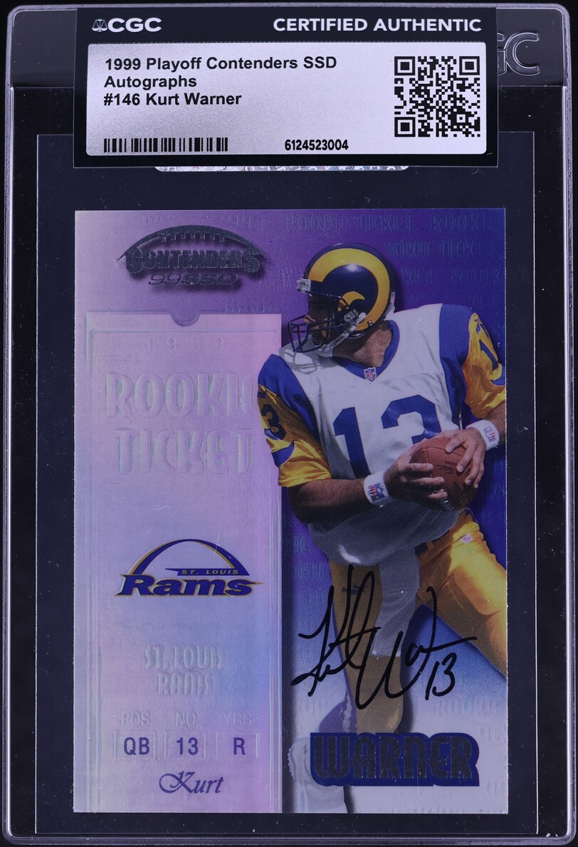 1999 Playoff Contenders SSD Kurt Warner ROOKIE AUTO #146 CGC AUTH