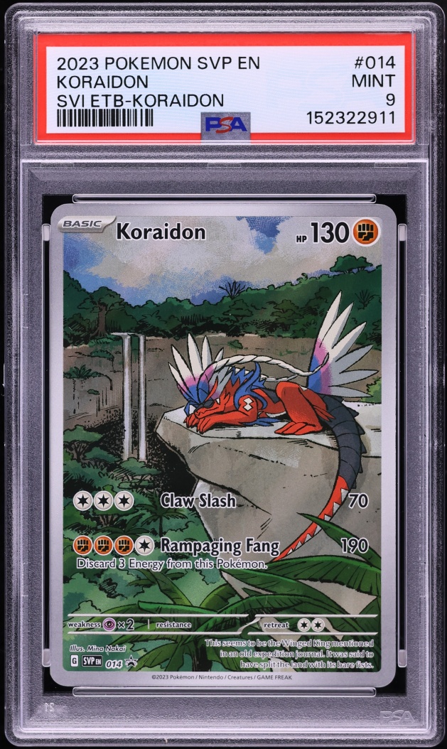 2023 Pokemon Scarlet & Violet Black Star Promo ETB Full Art Koraidon #14 PSA 9 MINT