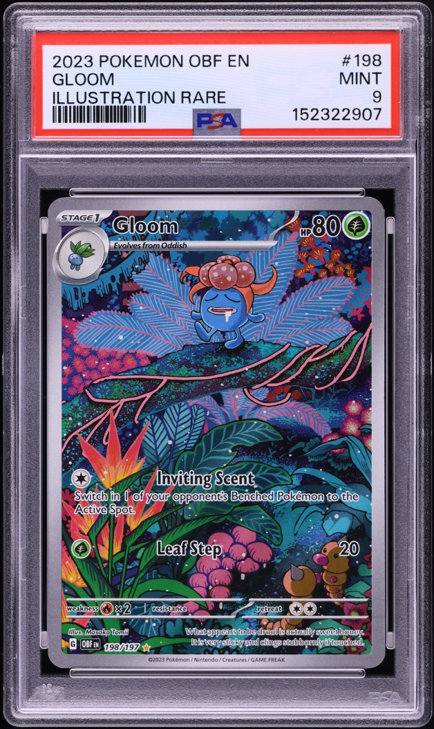 2023 Pokemon Scarlet & Violet Obsidian Flames IR Gloom #198 PSA 9 MINT