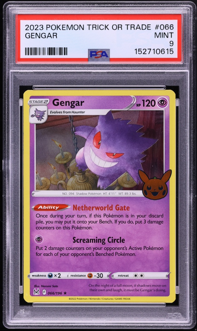 2023 Pokemon Scarlet & Violet Trick Or Trade Holo Gengar #66 PSA 9 MINT