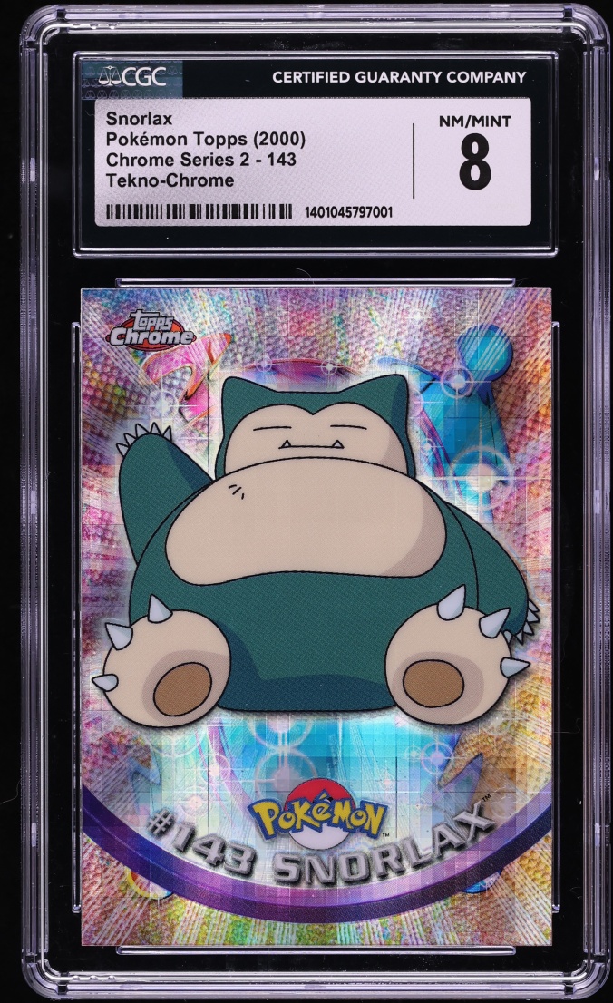 2000 Pokemon Topps Chrome Series 2 Tekno Snorlax #143 CGC 8 NM-MT