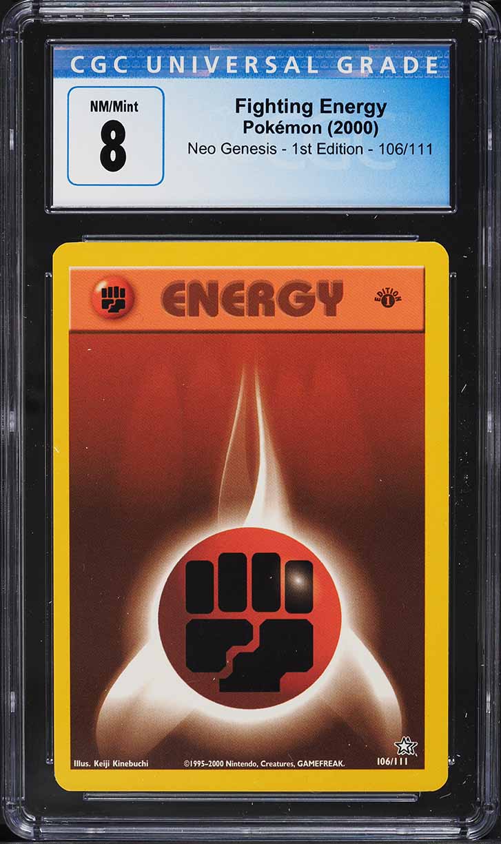 2000 Pokemon Neo Genesis 1st Edition Fighting Energy #106 CGC 8 NM-MT