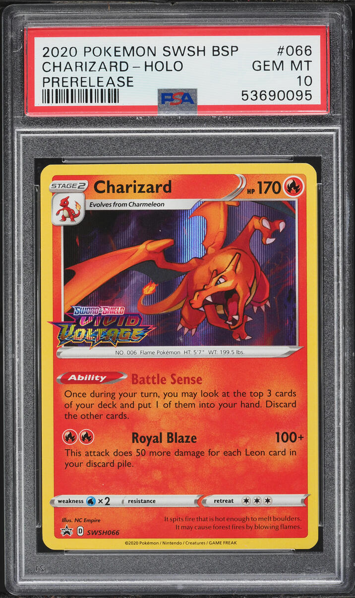 2020 Pokemon Sword & Shield Promo Vivid Voltage Prerelease Holo Charizard #66 PSA 10 GEM MINT
