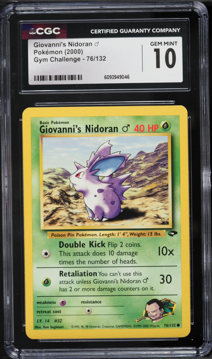 2000 Pokemon Gym Challenge Giovanni's Nidoran #76 CGC 10 GEM MINT