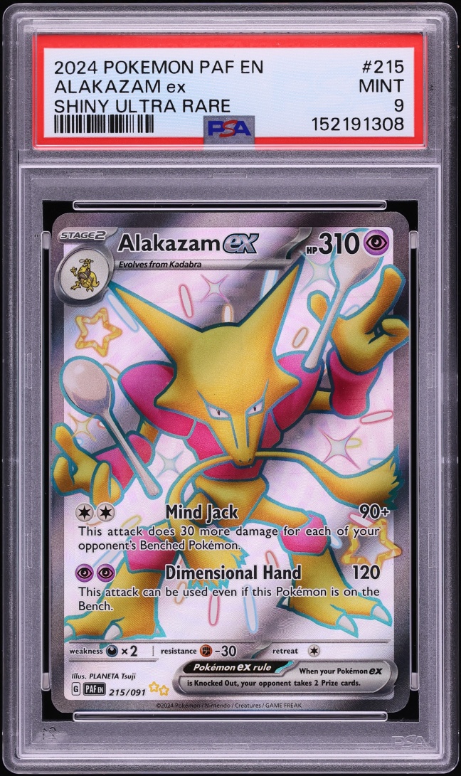 2024 Pokemon Scarlet & Violet Paldean Fates Full Art Alakazam Ex #215 PSA 9 MINT