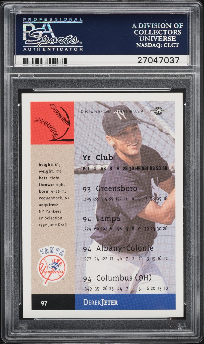 1994 Fleer Excel Derek Jeter ROOKIE #97 PSA 9 MINT