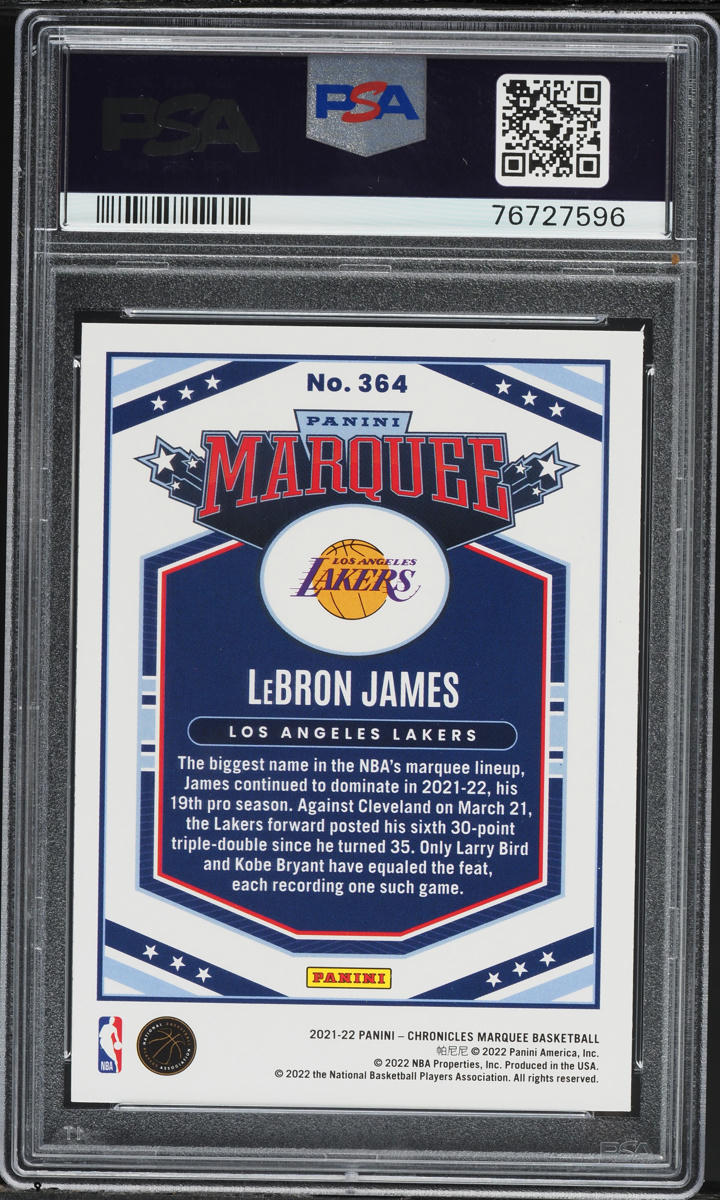 2021 Panini Chronicles LeBron James #364 PSA 10 GEM MINT